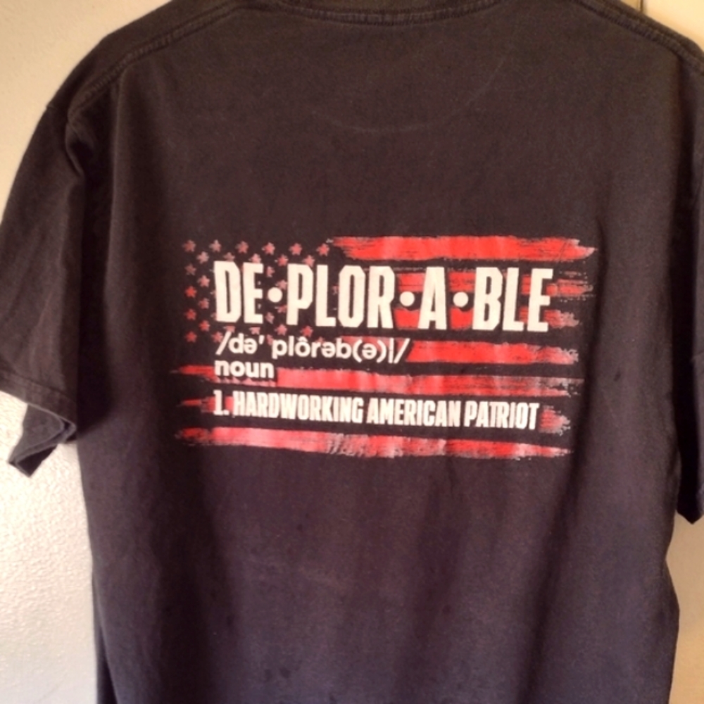 DEPLORABLE,Hard Working American Patriot,Men's Xlg T-shirt & FREE THANK YOU GIFT